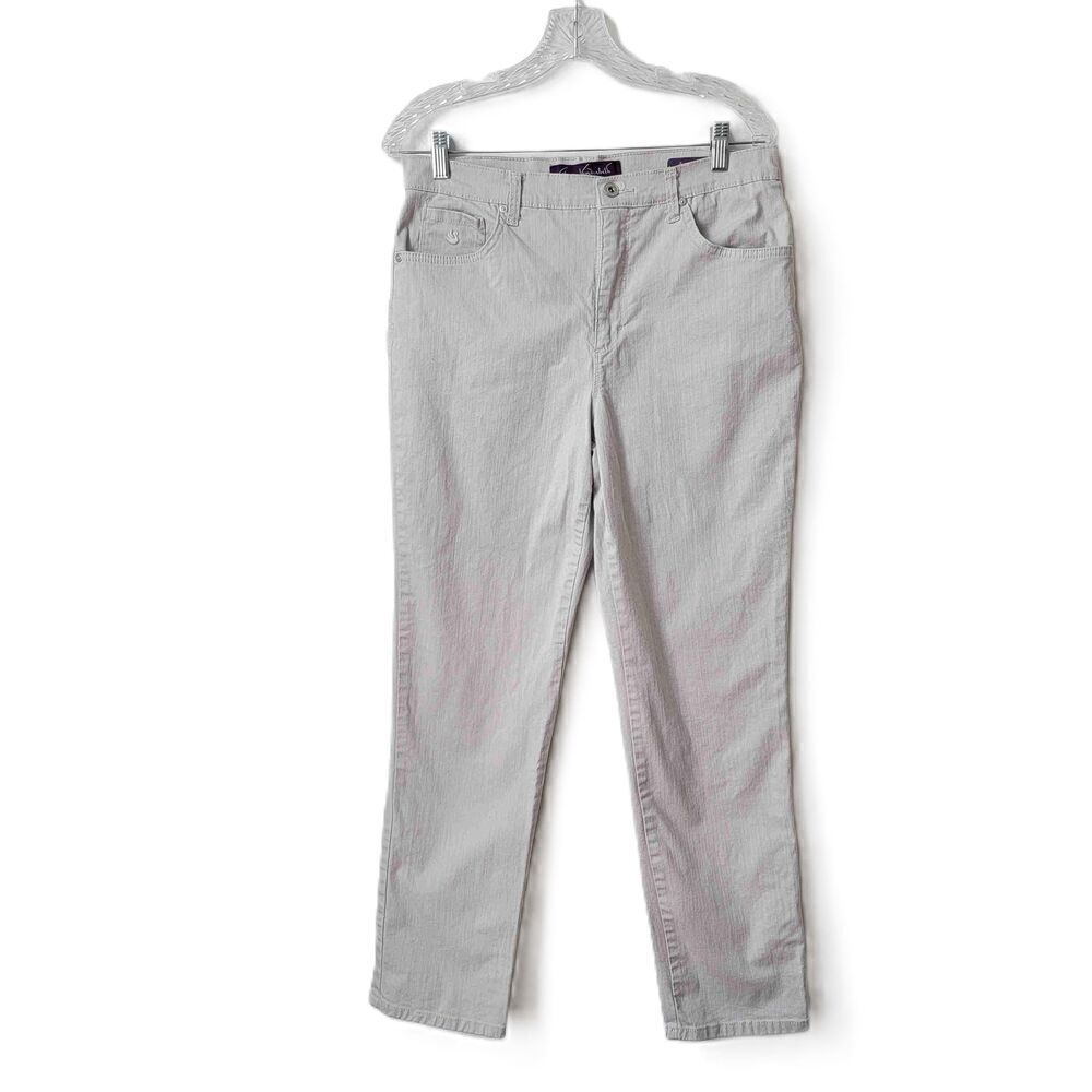 Gloria Vanderbilt Amanda Cream 5 Pocket Button Closure Belt Loop Pants Size 10